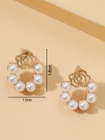 Sweet Flower Alloy Hollow Out Pearl Women's Ear Studs 1 Pair main image 10