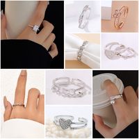 Classic Style Square Star Heart Shape Copper Open Ring Plating Zircon Copper Rings 1 Piece main image 1