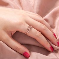 Classic Style Square Star Heart Shape Copper Open Ring Plating Zircon Copper Rings 1 Piece sku image 20