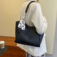 Bag Women's New Fashion Trendy Pu Handbag Casual Large Capacity Silk Scarf Tote Bag Shoulder Bag main image 2