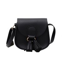 Women's Small Pu Leather Solid Color Fashion Tassel Square Magnetic Buckle Crossbody Bag sku image 2