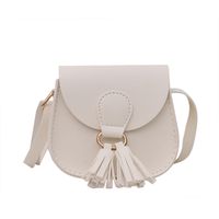 Women's Small Pu Leather Solid Color Fashion Tassel Square Magnetic Buckle Crossbody Bag sku image 5