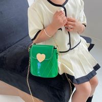 Kid's Medium Pu Leather Solid Color Cute Square Magnetic Buckle Crossbody Bag main image 1