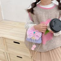 Girl's Small Polyester Bow Knot Cute Square Magnetic Buckle Crossbody Bag main image 2
