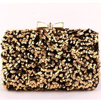 Red Green Black Denim Solid Color Sequins Square Evening Bags main image 1