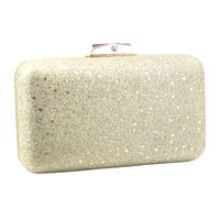 Gold Silver Flash Fabric Solid Color Sequins Square Clutch Evening Bag main image 4