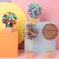Wooden Color Rotating Lollipop Young Children Early Education Cognitive Creative Toys main image 1