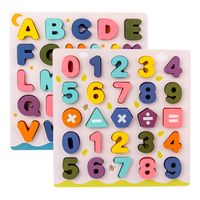 Juguetes De Bloques De Construcción Para Niños Con Rompecabezas Que Hace Juego Con El Número Del Alfabeto Colorido De Madera main image 4