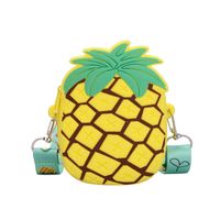Kinder Klein Pvc Frucht Ananas Süß Quadrat Reißverschluss Umhängetasche main image 2