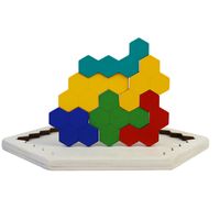 Wooden Hexagon Geometric Puzzle Children's Early Education Building Blocks Toy main image 3