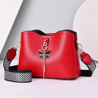Women's Medium Pu Leather Solid Color Cute Tassel Square Zipper Crossbody Bag sku image 5
