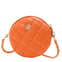 Girl's Pu Leather Solid Color Cute Round Zipper Crossbody Bag main image 5