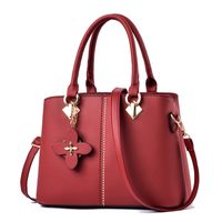 Women's Large Pu Leather Solid Color Fashion Ornament Square Zipper Crossbody Bag sku image 4