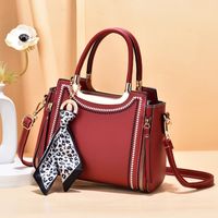 Women's Pu Leather Solid Color Elegant Square Zipper Handbag sku image 2