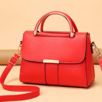 Women's Medium Pu Leather Solid Color Fashion Square Flip Cover Crossbody Bag sku image 3