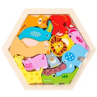 Wooden Three-dimensional Cartoon Puzzle Children's Educational Toys sku image 1