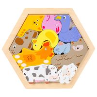 Wooden Three-dimensional Cartoon Puzzle Children's Educational Toys sku image 4