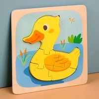 Children's Wooden 3d Cartoon Animal Three-dimensional Buckle Puzzle Toys sku image 3