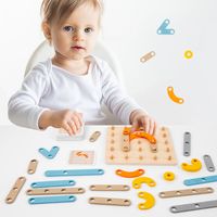 Kinder Holz Nagel Bord Geometrische Figur Puzzle Frühen Bildung Spielzeug main image 3