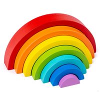 Children's Educational Rainbow Building Blocks Jenga Toys main image 5