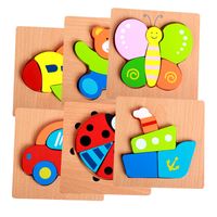 Wooden Cartoon Three-dimensional Puzzle Children Educational Toys main image 1