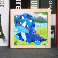 Wooden Children's Small 9-piece Cartoon Animal Puzzle Educational Toys sku image 28