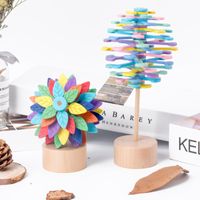 Wooden Color Rotating Lollipop Young Children Early Education Cognitive Creative Toys main image 2