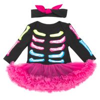Halloween Fashion Skeleton Cotton Girls Dresses main image 3