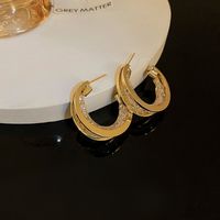 Mode Metall Design Ohrringe Unregelmäßig Kreis Weiblich Übertrieben Retro Ohrringe sku image 123
