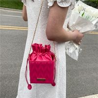 Women's Small Pu Leather Solid Color Fashion Square String Crossbody Bag main image 5