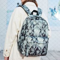 Fashion Color Block Square Zipper Functional Backpack main image 1