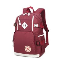 Fashion Solid Color Square Zipper Functional Backpack main image 3