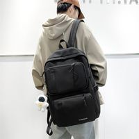 Streetwear Color Block Square Zipper Functional Backpack main image 3