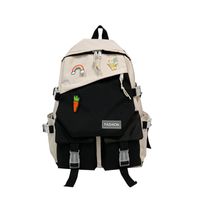 Fashion Solid Color Square Zipper Functional Backpack sku image 1