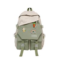 Fashion Solid Color Square Zipper Functional Backpack sku image 4