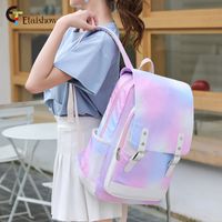 Cute Gradient Color Square Zipper Buckle Fashion Backpack main image 4