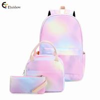 Cute Gradient Color Square Zipper Fashion Backpack sku image 2