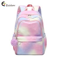 Fashion Gradient Color Square Zipper Functional Backpack sku image 1