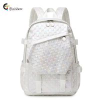 Streetwear Plaid Square Zipper Functional Backpack sku image 2