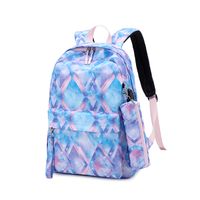 Fashion Color Block Square Zipper Functional Backpack main image 3