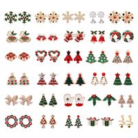 Fashion Christmas Tree Bell Snowflake Alloy Rhinestones Ear Studs main image 1