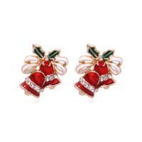 Fashion Christmas Tree Bell Snowflake Alloy Rhinestones Ear Studs sku image 52