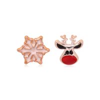 Fashion Christmas Tree Bell Snowflake Alloy Rhinestones Ear Studs sku image 2