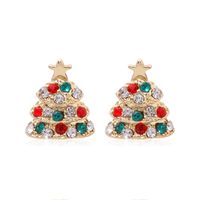Fashion Christmas Tree Bell Snowflake Alloy Rhinestones Ear Studs sku image 42