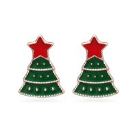 Moda Árbol De Navidad Campana Copo De Nieve Aleación Diamantes De Imitación Pendientes sku image 9