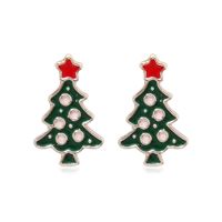 Moda Árbol De Navidad Campana Copo De Nieve Aleación Diamantes De Imitación Pendientes sku image 44