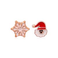 Fashion Christmas Tree Bell Snowflake Alloy Rhinestones Ear Studs sku image 1