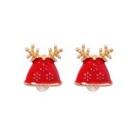 Fashion Christmas Tree Bell Snowflake Alloy Rhinestones Ear Studs sku image 38