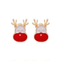 Fashion Christmas Tree Bell Snowflake Alloy Rhinestones Ear Studs sku image 17