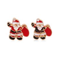 Fashion Christmas Tree Bell Snowflake Alloy Rhinestones Ear Studs sku image 21